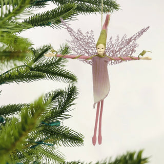 Lily Fairy Ornament in Mauve & Sage - Set of 4 - ironyhome