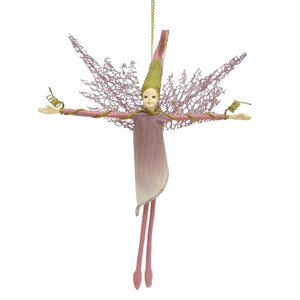 Lily Fairy Ornament in Mauve & Sage - Set of 4 - ironyhome