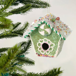 Lime Green Cookie Birdhouse Ornament - Set of 4 - ironyhome