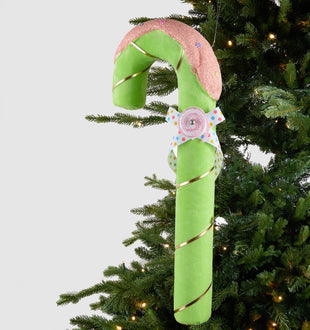 Lime Green Pastel Candy Cane Ornament - Set of 4 - ironyhome