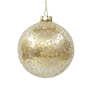 Luminous Glass Ball Ornament with Sugar Beads