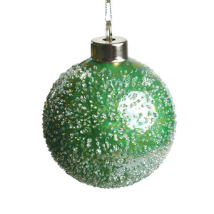 Luminous Glass Ball Ornament with Sugar Beads - ironyhome