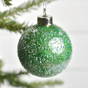 Luminous Glass Ball Ornament with Sugar Beads