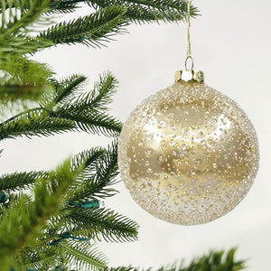 Luminous Glass Ball Ornament with Sugar Beads - ironyhome