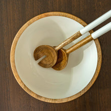 Mango Wood & Enamel Medium Bowl - ironyhome