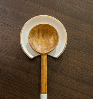 Mango Wood & Enamel Spoon Rest - ironyhome