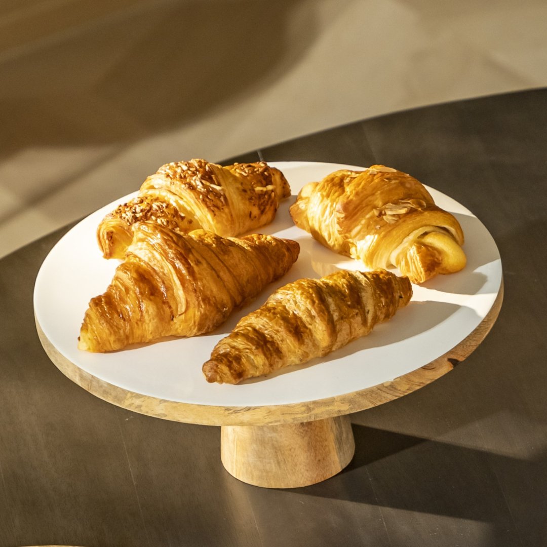 Mango Wood & White Enamel Cake Stand