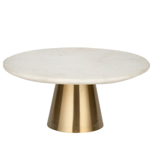 Marble Cake Stand with Golden Base