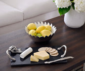 Marble Cheese Board And Pairing Knife With Antique Rose Detailing - ironyhome