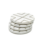 Marble Coaster with Brass Strip Detailing - Set of 4 - ironyhome
