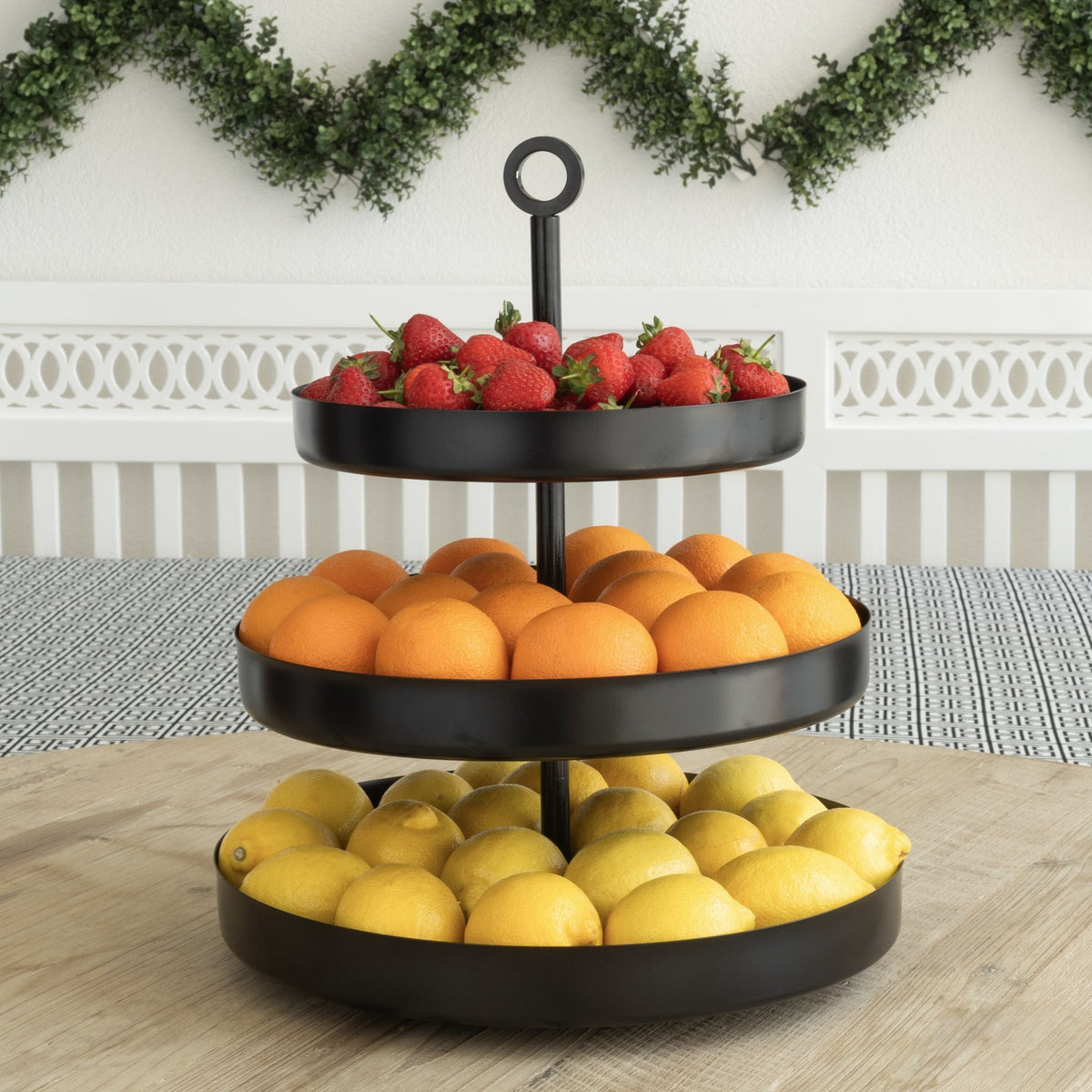 Matte Black 3 Tier Cake Stand