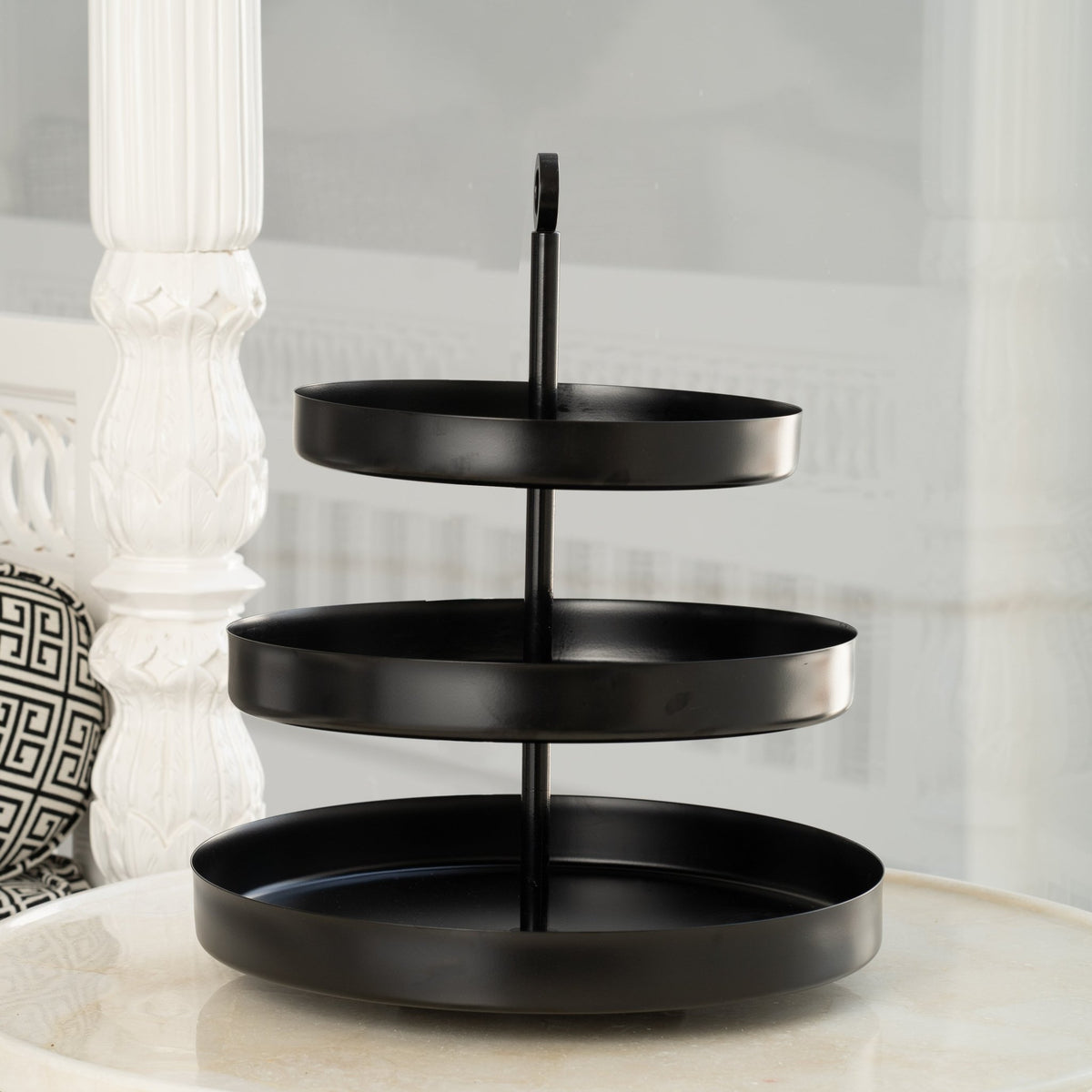 Matte Black 3 Tier Cake Stand