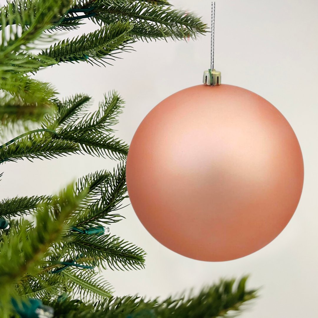 Matte Copper Festive Ball Ornament - Set of 4