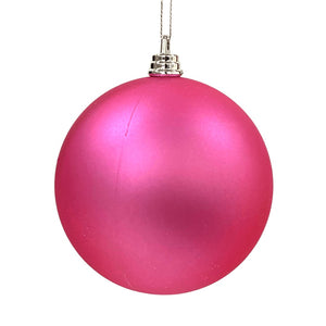 Matte Pink Festive Ball Ornament