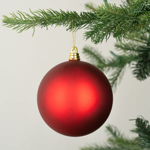 Matte Red Ball Ornament - Set of 6 - ironyhome
