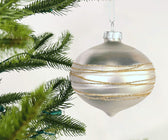 Matte Silver Onion Ornament with Gold Glitter - Set of 4 - ironyhome