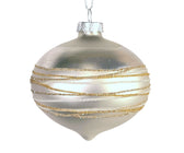 Matte Silver Onion Ornament with Gold Glitter - Set of 4 - ironyhome