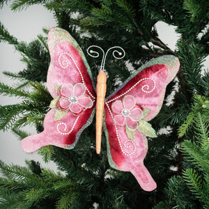 Mauve Butterfly Clip-on Ornament - Set of 4 - ironyhome