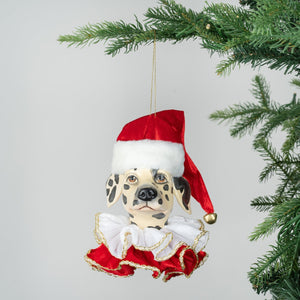 Merry Dalmation Head Ornament - Set of 4 - ironyhome
