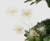 Mettalic White Starburst Branch Tree Pick - Set of 6 - ironyhome