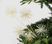 Mettalic White Starburst Branch Tree Pick - Set of 6 - ironyhome