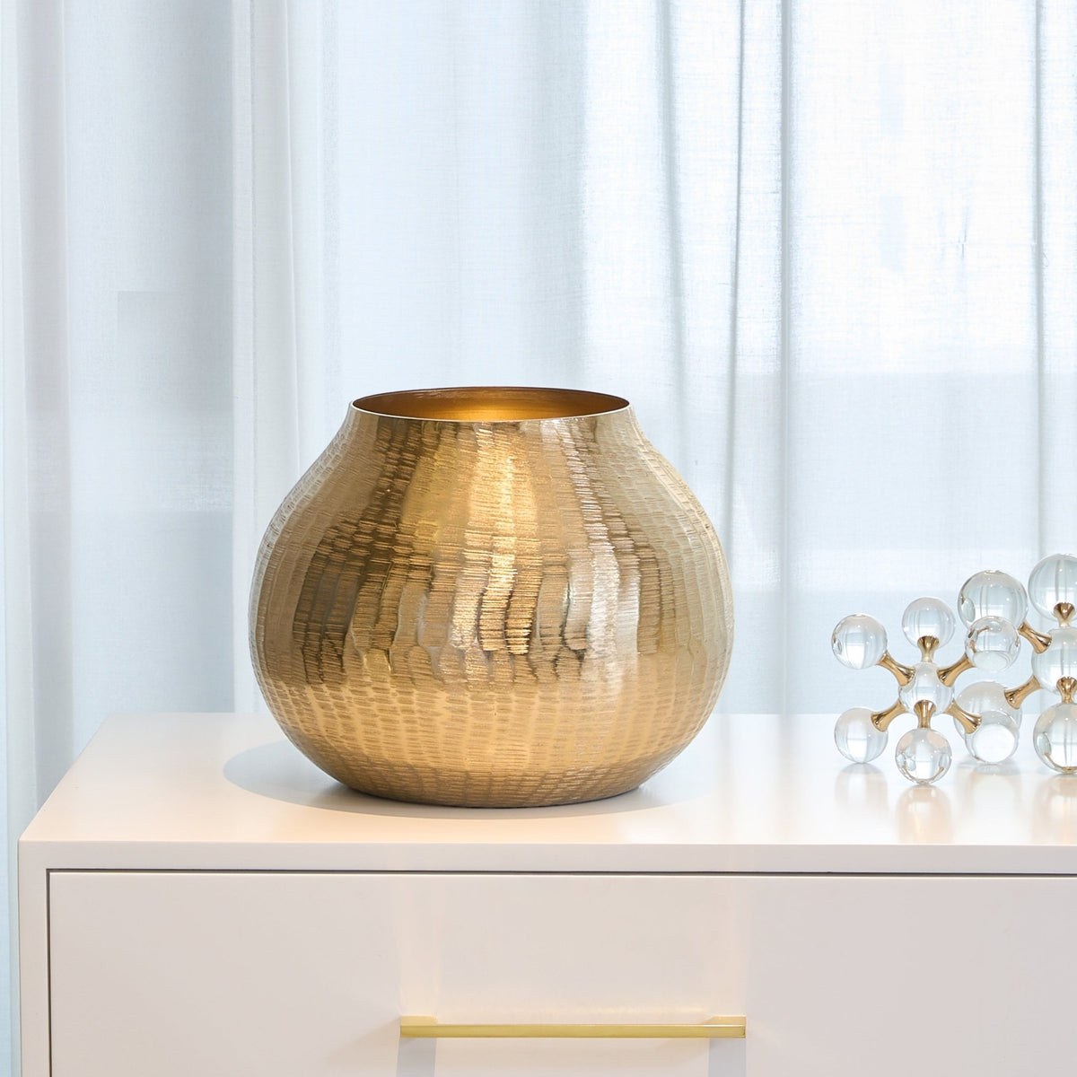 Midas Chiseled Gold Vase