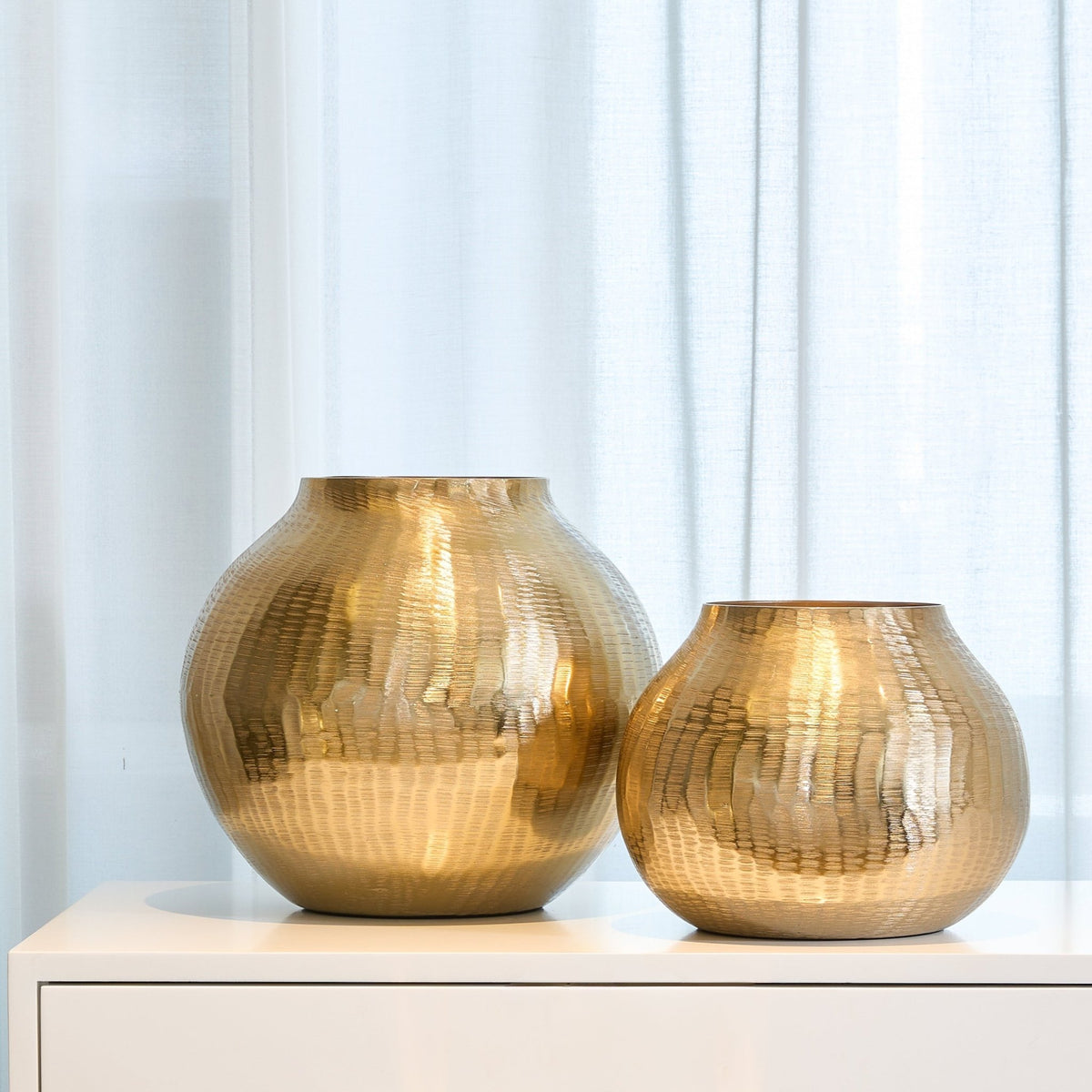 Midas Chiseled Gold Vase