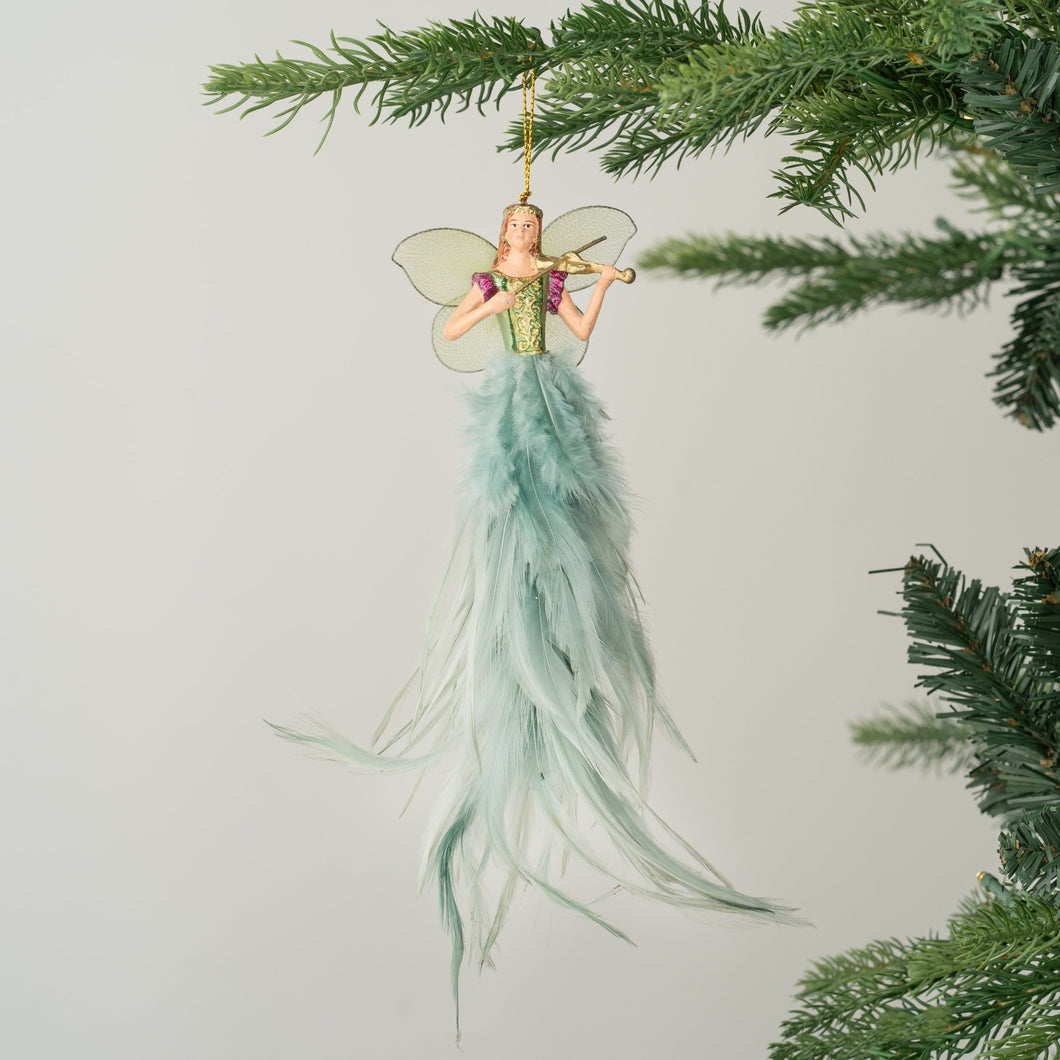 Mint Feather Skirt Fairy Ornament - Set of 4 - ironyhome