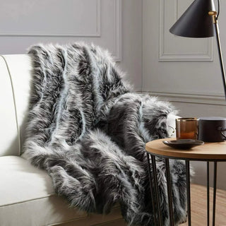 Morpheus Metallic Fur Throw - ironyhome