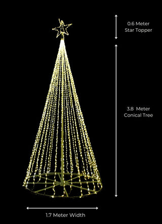 Multi-color LED Conical Christmas Tree with Star - ironyhome