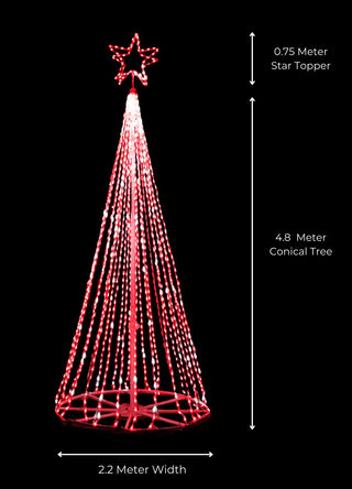 Multi-color LED Conical Christmas Tree with Star - ironyhome