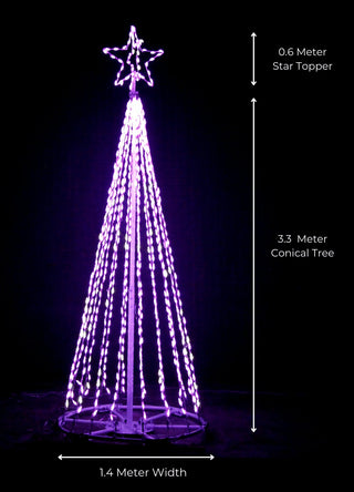 Multi-color LED Conical Christmas Tree with Star - ironyhome