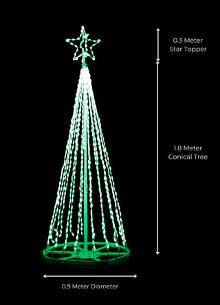 Multi-color LED Conical Christmas Tree with Star - ironyhome