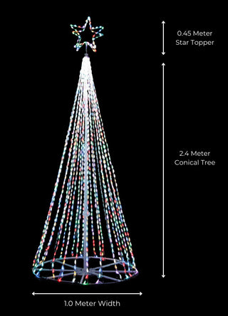 Multi-color LED Conical Christmas Tree with Star - ironyhome
