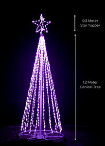 Multi-color LED Conical Christmas Tree with Star - ironyhome