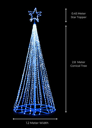 Multi-color LED Conical Christmas Tree with Star - ironyhome