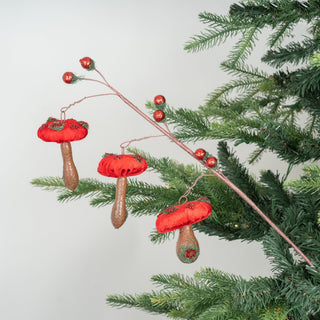 Mystic Mushroom Festive Tree Pick - Set of 4 - ironyhome