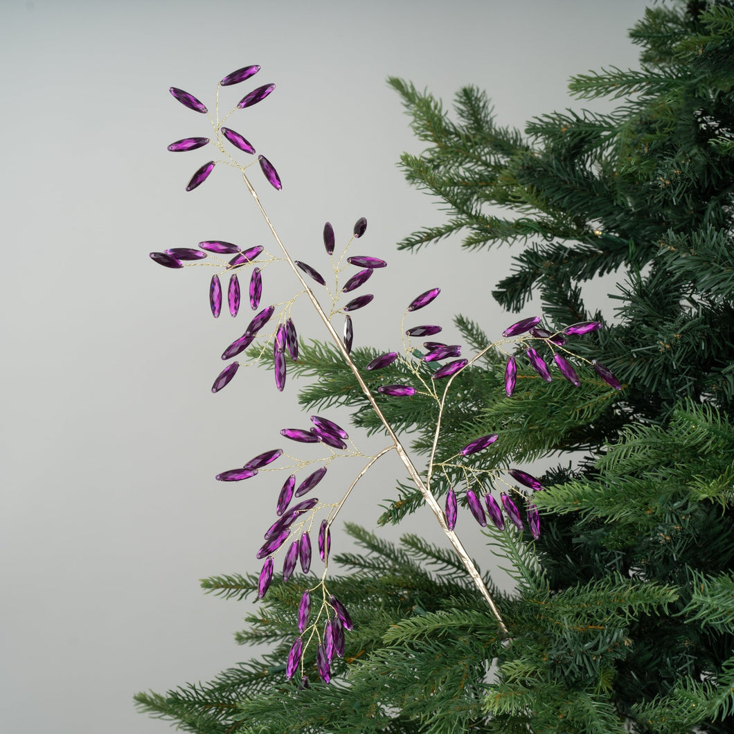 Mystic Purple Gem Christmas Tree Pick - Set of 6 - ironyhome