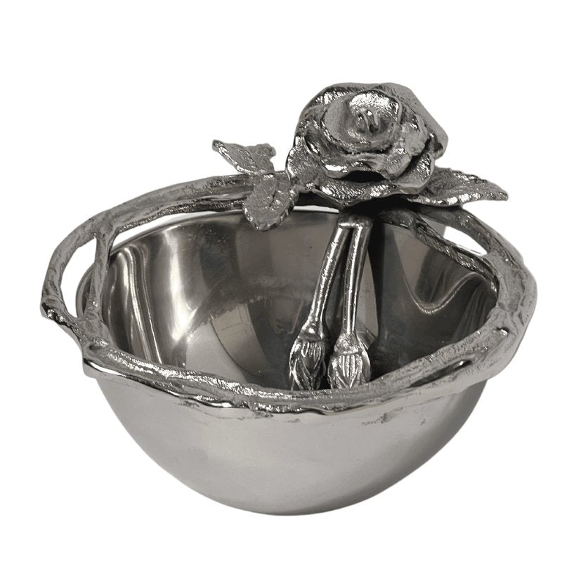 Nappy Bowl With Antique Rose Detailing