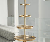Natural 4 Tier Cake Stand in Gold - ironyhome