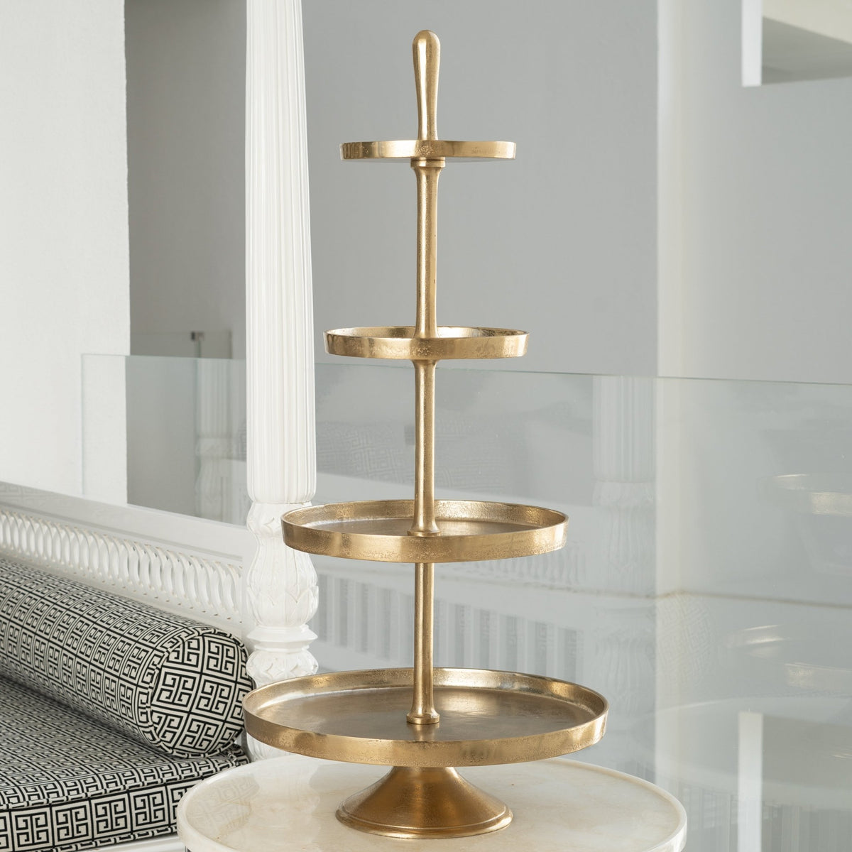 Natural Tier Cake Stand in Gold