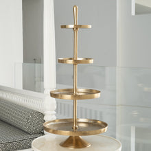 Natural 4 Tier Cake Stand in Gold - ironyhome