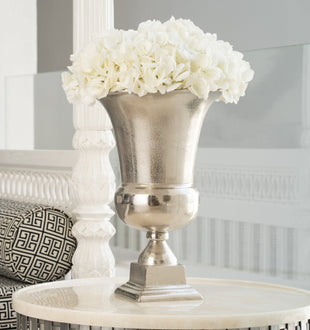 Natural Antique Finish Silver Flower Vase - ironyhome