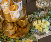 Natural Tier Cake Stand in Gold - ironyhome