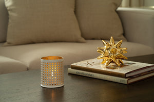 Opulence White Candle Holder