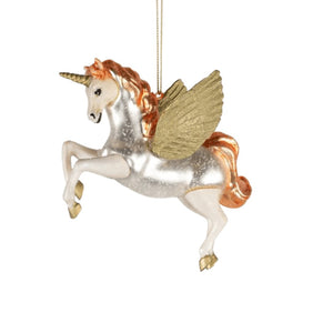 Orange & Silver Festive Unicorn Ornament - Set of 6 - ironyhome