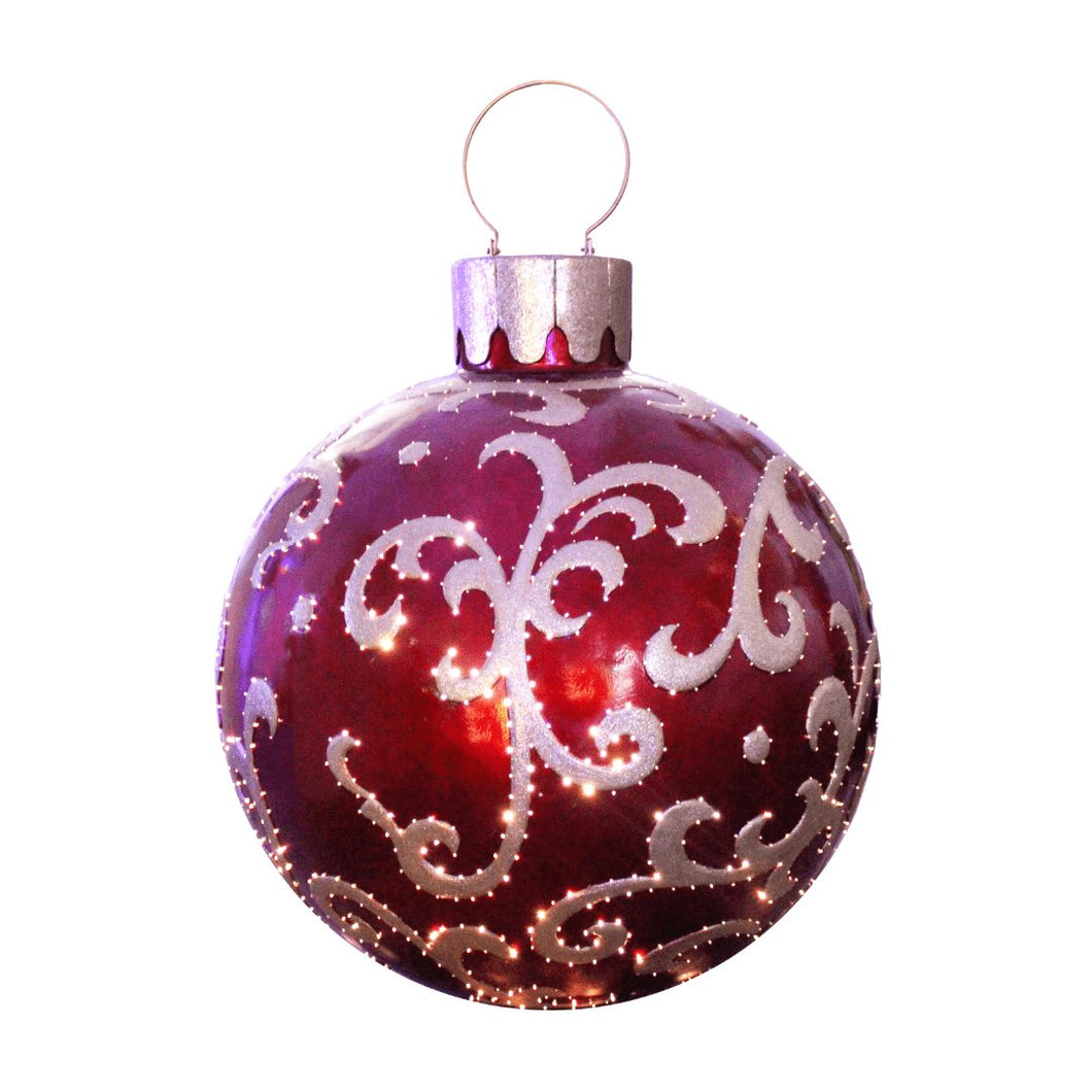 Pearl Ornament Festive Packaging with LED lights - Red & White - ironyhome