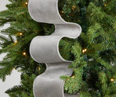 Pearl Trim & Silver Velvet Christmas Ribbon - ironyhome