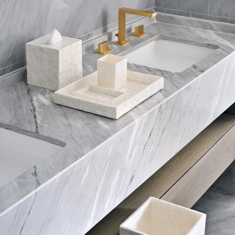 Pearlized Herringbone Bathroom Set