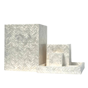 Pearlized Herringbone Bathroom Set